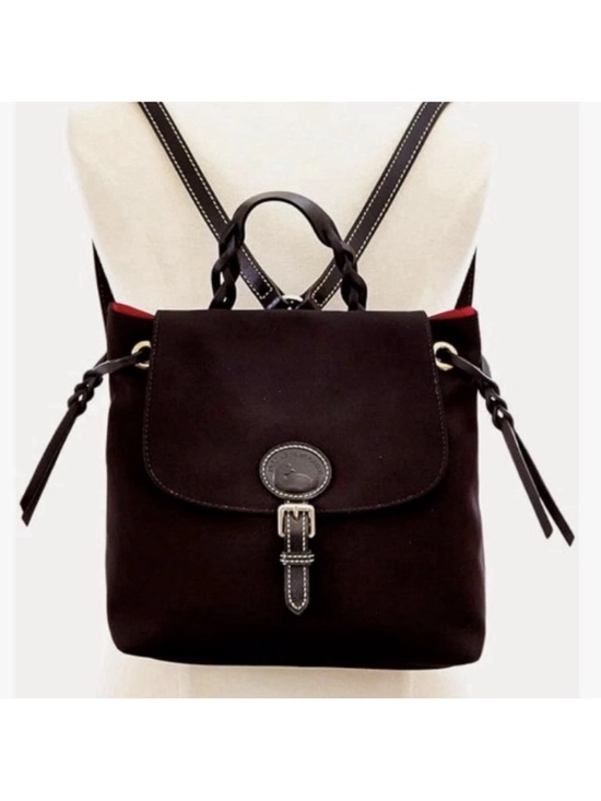 Dooney & Bourke Handbags - Dooney & Bourke Nylon Flap Backpack features a distinct braided top handle 🌹